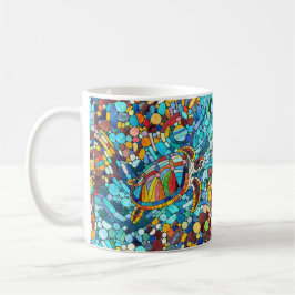 Turtle Colorful Mosaik Art Kaffeetasse