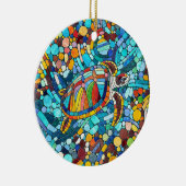 Turtle Colorful Mosaik Art Keramik Ornament (Rechts)