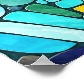 Turtle Colorful Mosaik Art Poster (Ecke)