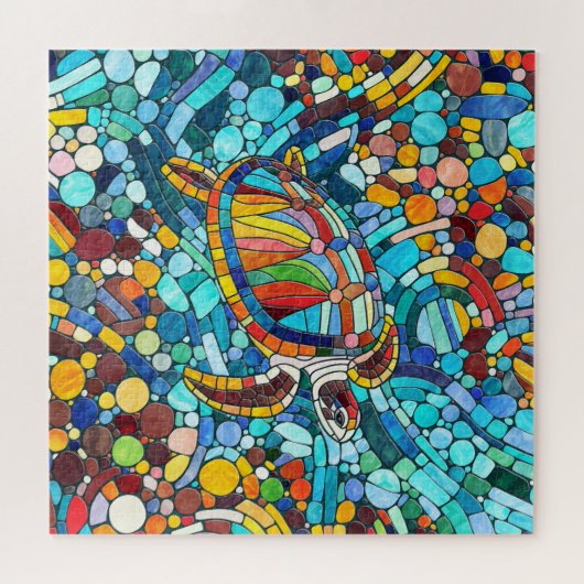 Turtle Colorful Mosaik Art Puzzle (Horizontal)
