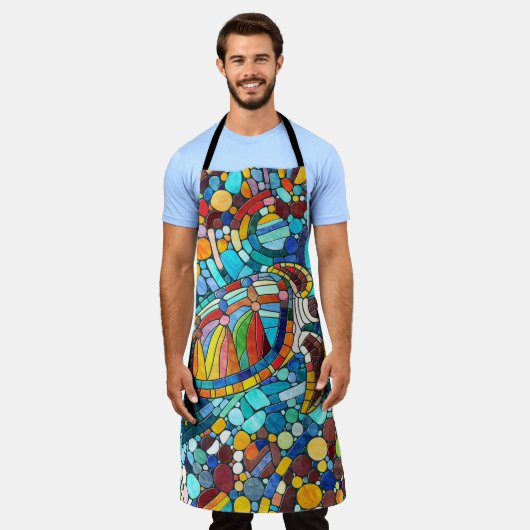 Turtle Colorful Mosaik Art Schürze (Getragen)
