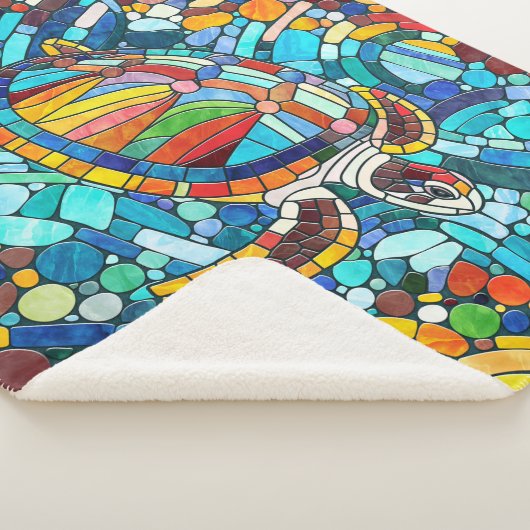 Turtle Colorful Mosaik Art Sherpadecke (3/4)