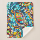 Turtle Colorful Mosaik Art Sherpadecke (Vorderseite)