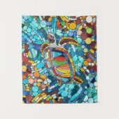 Turtle Colorful Mosaik Art Wandteppich (Vorderseite)