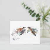 Turtle Couple Postkarte (Stehend Vorderseite)