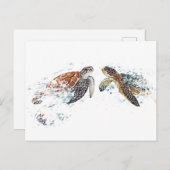 Turtle Couple Postkarte (Vorne/Hinten)