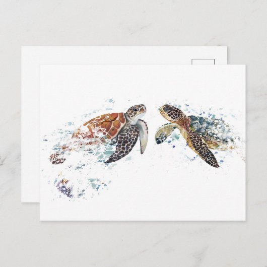 Turtle Couple Postkarte (Vorne/Hinten)