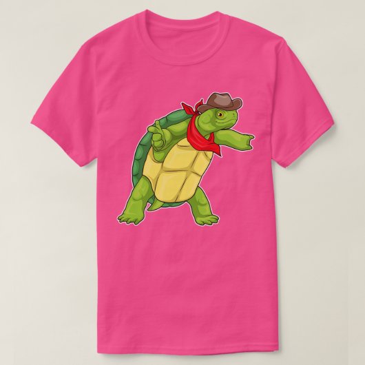 Turtle Cowboy Cowboy-Hut T-Shirt (Design vorne)