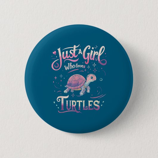 Turtle Cute Girl Men Women S Button (Vorderseite)