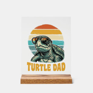 Turtle Dad Retro Sonnenuntergang Vintage Gravur Ve Acrylschild