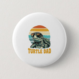 Turtle Dad Retro Sonnenuntergang Vintage Gravur Ve Button