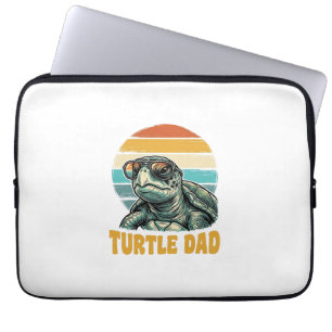 Turtle Dad Retro Sonnenuntergang Vintage Gravur Ve Laptopschutzhülle