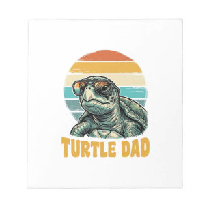 Turtle Dad Retro-Sonnenuntergang Vintage-Gravur-Ve Notizblock