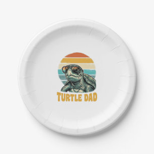 Turtle Dad Retro Sonnenuntergang Vintage Gravur Ve Pappteller
