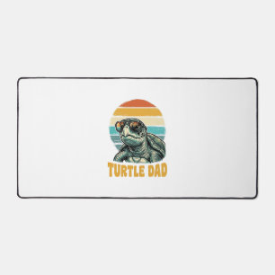 Turtle Dad Retro Sonnenuntergang Vintage Gravur Ve Schreibtischunterlage