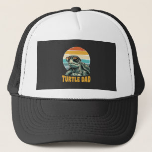 Turtle Dad Retro Sonnenuntergang Vintage Gravur Ve Truckerkappe