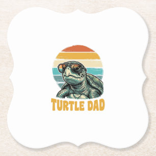 Turtle Dad Retro Sonnenuntergang Vintage Gravur Ve Untersetzer