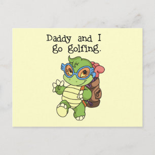 Turtle Daddy und I Go Golfing Tshirts und Geschenk Postkarte