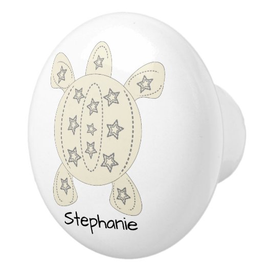 Turtle Design Personalised Keramikknauf (Rechts)