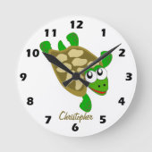 Turtle Design Personalised Runde Wanduhr (Vorderseite)
