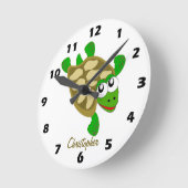 Turtle-Design Personalisiert Runde Wanduhr (Winkel)