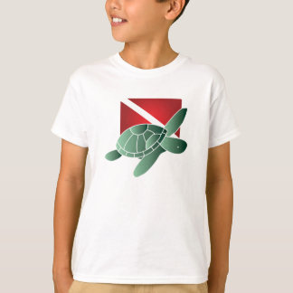 Turtle Dive Flag Kids T - Shirt