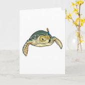 Turtle Diver Snorkel Karte (Gelbe Blume)