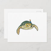 Turtle Diver Snorkel Postkarte (Vorne/Hinten)