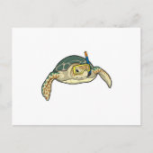 Turtle Diver Snorkel Postkarte (Vorderseite)