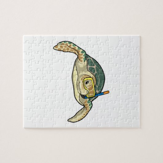 Turtle Diver Snorkel Puzzle (Horizontal)