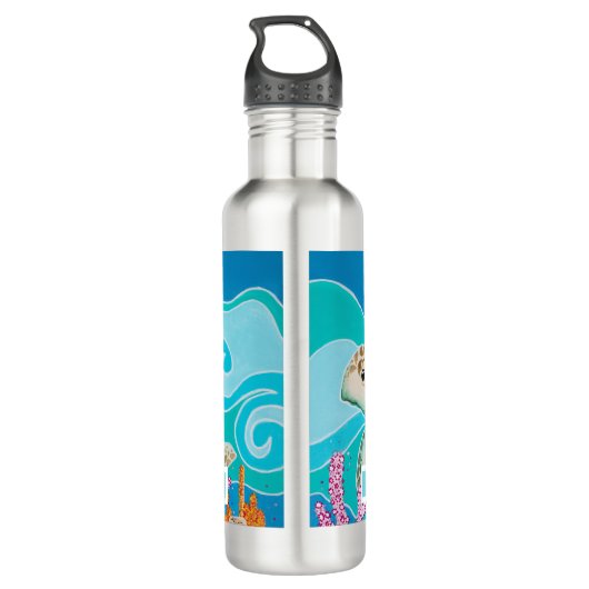 Turtle Dot Calm Hydrate Edelstahlflasche (Rückseite)