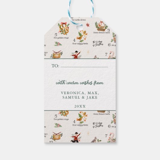 Turtle Doves | 12 Day of Christmas Holiday Geschenkanhänger (Rückseite)