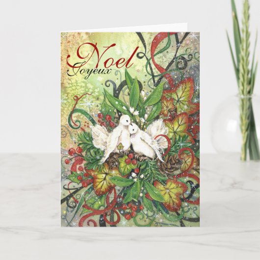 Turtle Doves & Deko Weihnachtskarte Feiertagskarte (Vorderseite)
