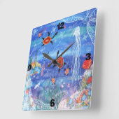 Turtle Dream Wall Clock Quadratische Wanduhr (Winkel)