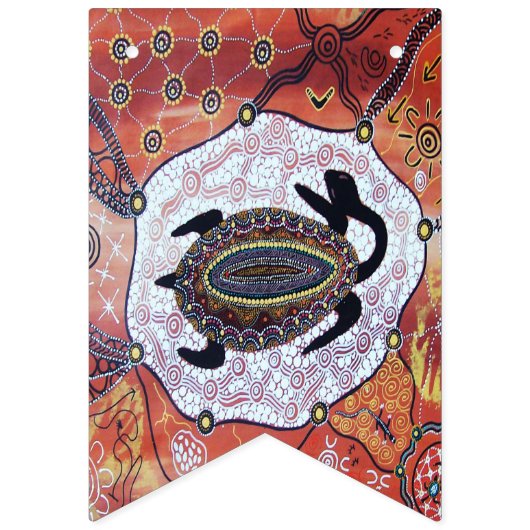 Turtle Dreaming Aborigine-Kunst Wimpelkette (Zweite Fahne)