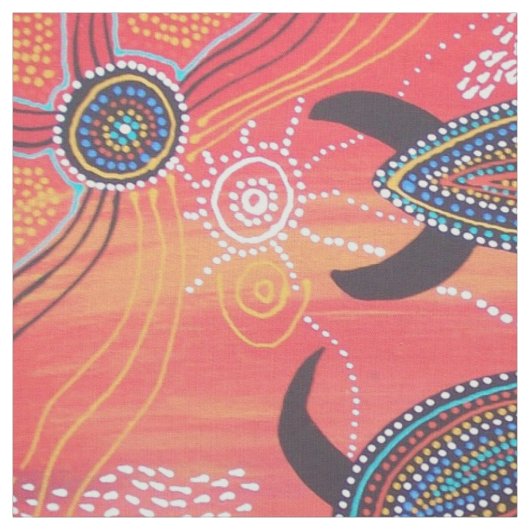 Turtle Dreaming Collage Aborigine Fabric Stoff (Muster)
