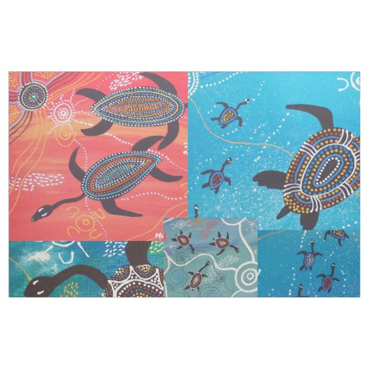 Turtle Dreaming Collage Aborigine Fabric Stoff (Fat Quarter (45,7 x 55,9 cm))