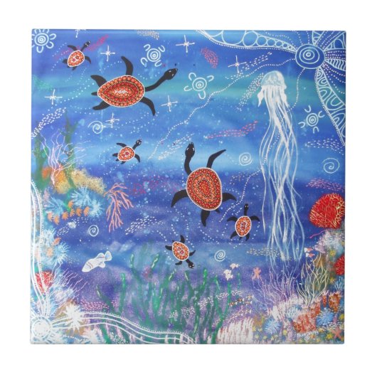 Turtle Dreaming Fliese (Vorderseite)