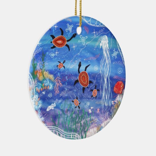 Turtle Dreaming Keramikornament (Rechts)