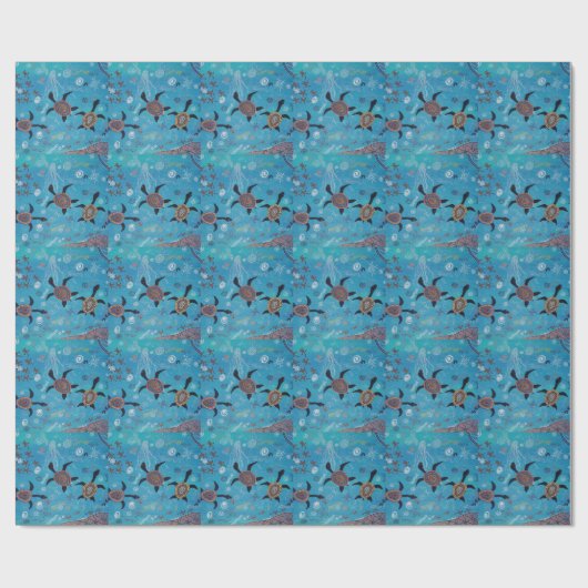 Turtle Dreaming Wrapping Paper Geschenkpapier (Flach)