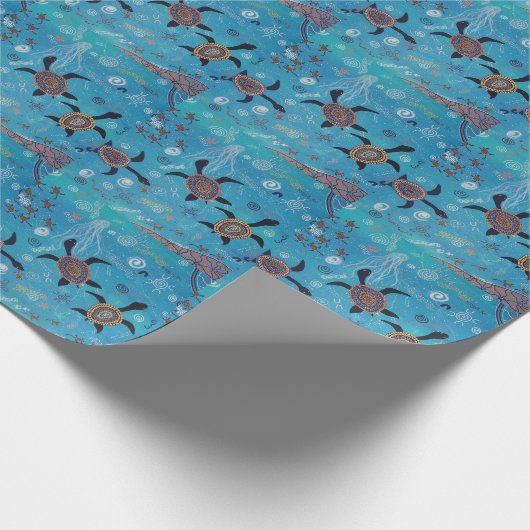 Turtle Dreaming Wrapping Paper Geschenkpapier (Ecke)