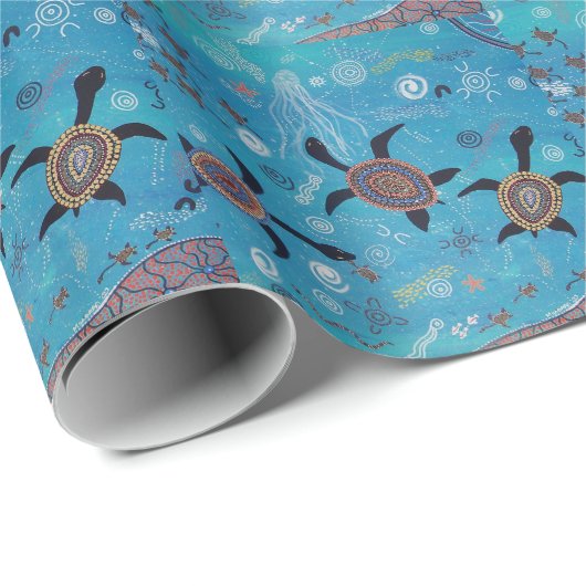 Turtle Dreaming Wrapping Paper Geschenkpapier (Rolleneckpunkt)