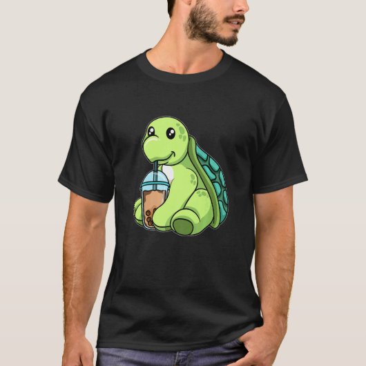 Turtle Drink Bubble Tee Niedliche Tiere mit Boba (Vorderseite)