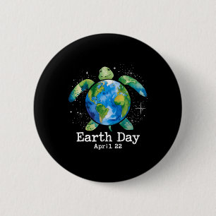 Turtle Earth Day Shirt für Frauen Kindererziehung Button