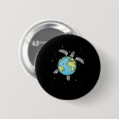 Turtle Earth Sea Turtle Earth Day Turtle Planet Button (Vorne & Hinten)