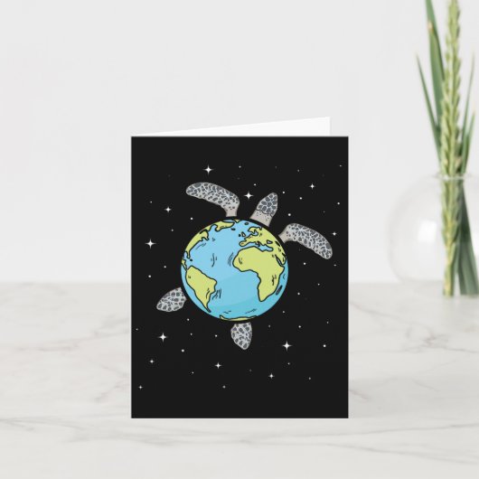 Turtle Earth Sea Turtle Earth Day Turtle Planet Karte (Vorderseite)