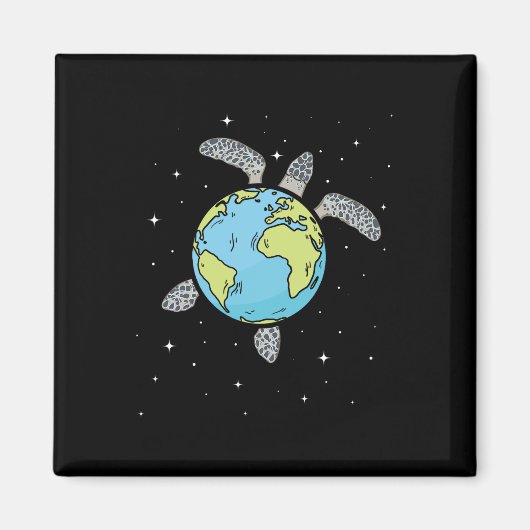 Turtle Earth Sea Turtle Earth Day Turtle Planet Magnet (Vorne)