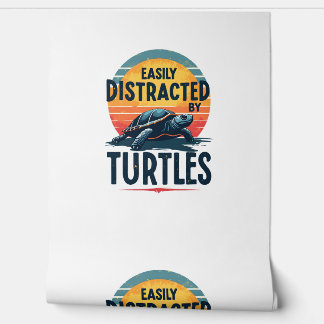 Turtle Easily Distracted By Turtles Sea Vintage Ki Tapete