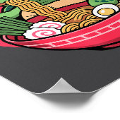 Turtle Eating Ramen Kawaii Turtle Japanese Kawaii  Poster (Ecke)
