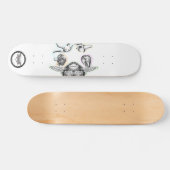 Turtle Elephant Bear Bird Octopus line art drawing Skateboard (Horizontal)